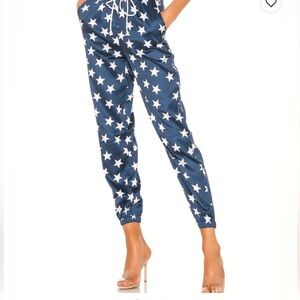 superdown Miranda Track Pant in Navy & White